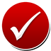 Red circular check-mark icon for lifetime warranty